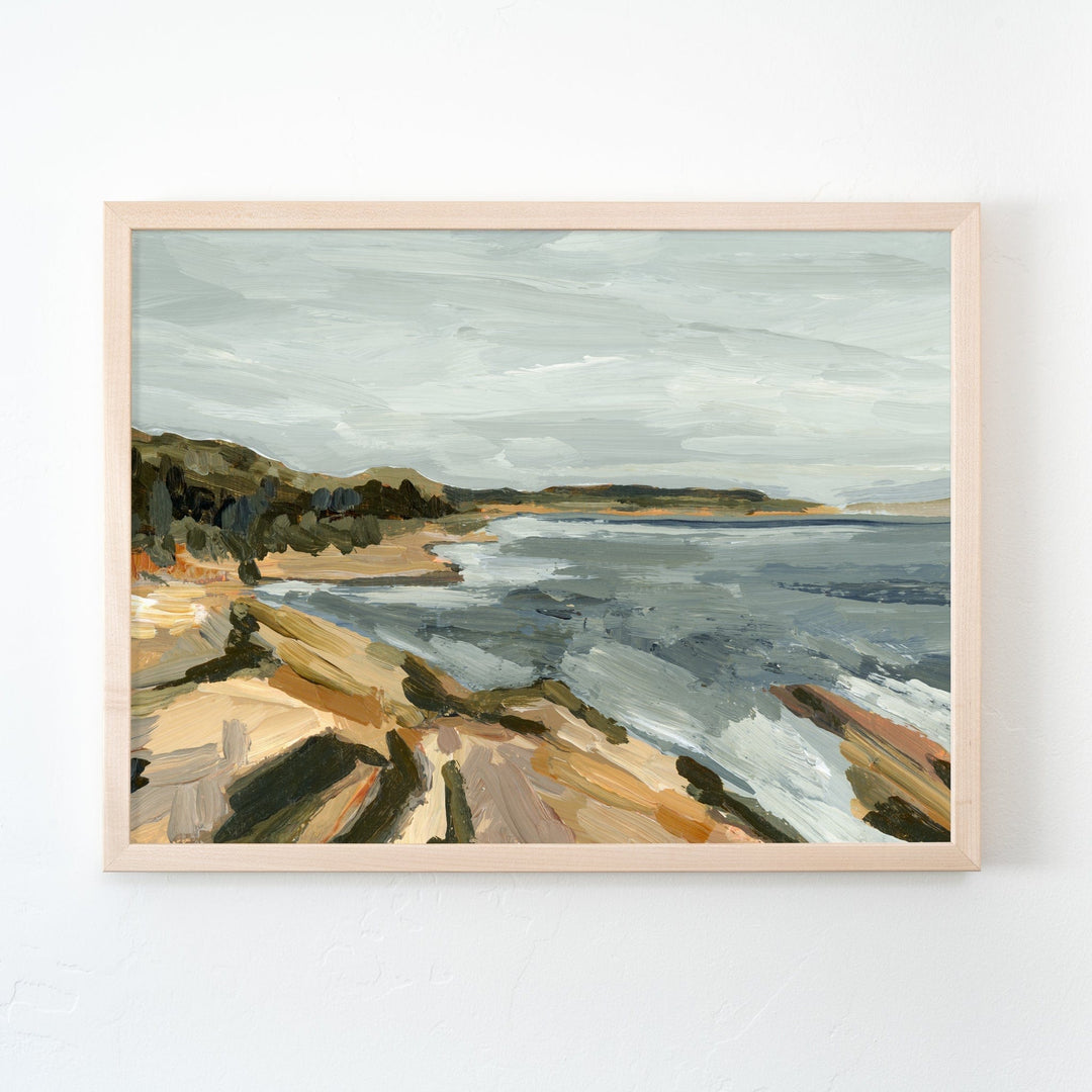 Acadia landscape painting of ocean and shore