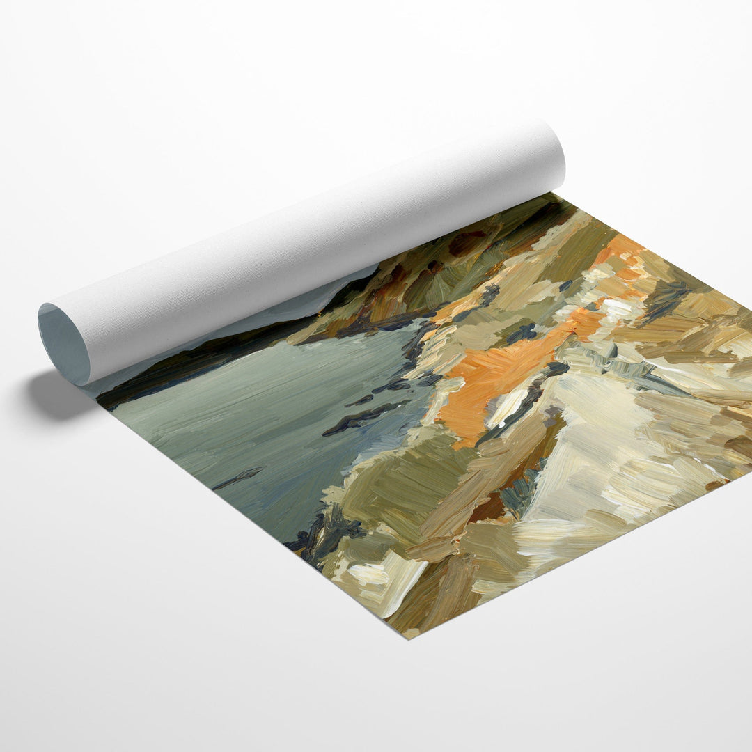 Andros coast painting on rolled canvas.