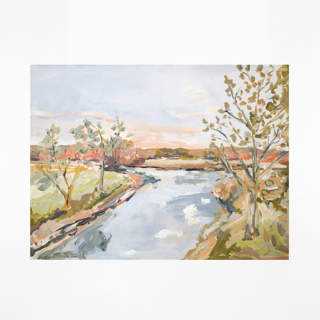 Autumn lake landscape print