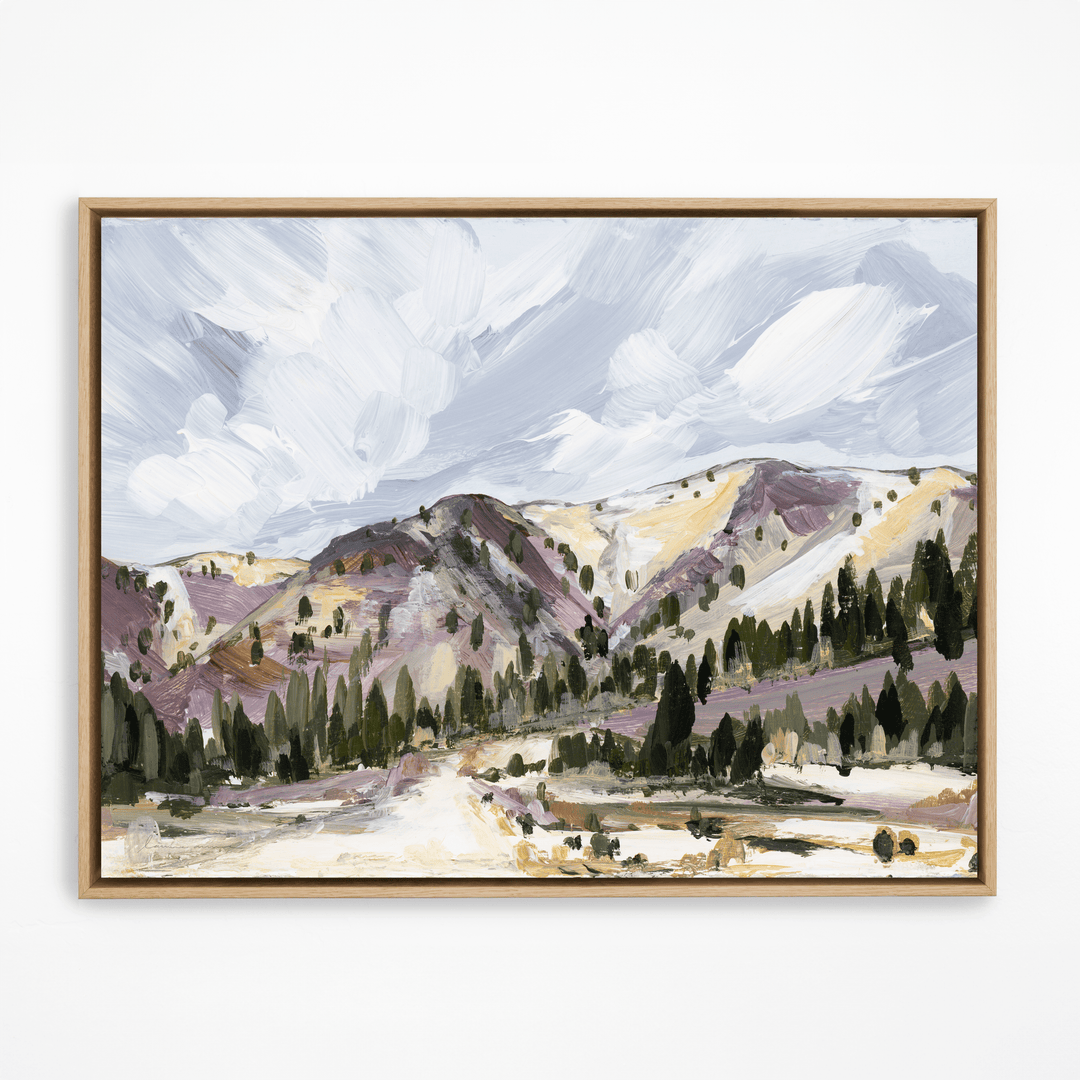 Big Cottonwood Canyon painting with natural frame