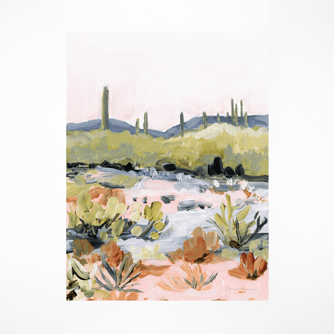 Bright desert landscape print