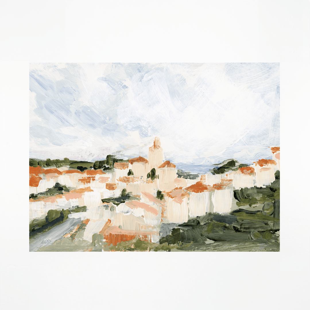 Cadaques print - painting of coastal town