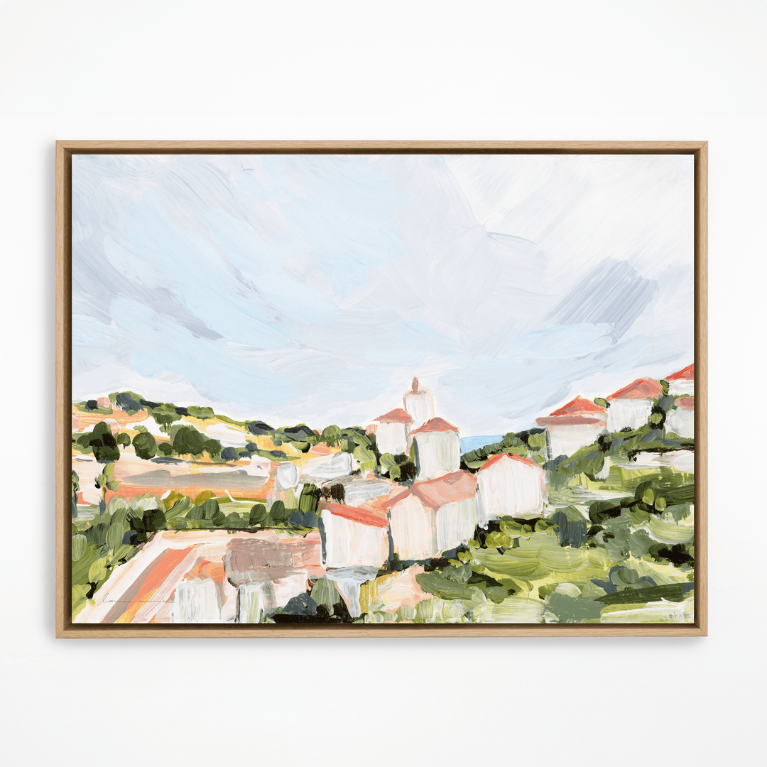Cap de Creus landscape painting in natural frame