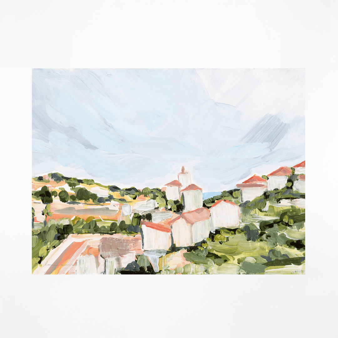 coastal village painting