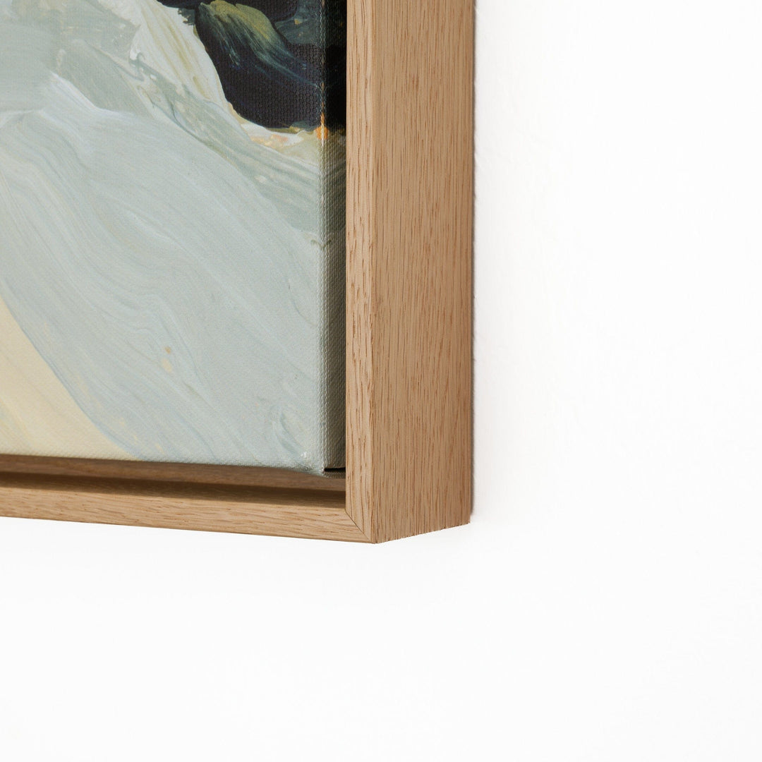 Abstract painting in wooden frame