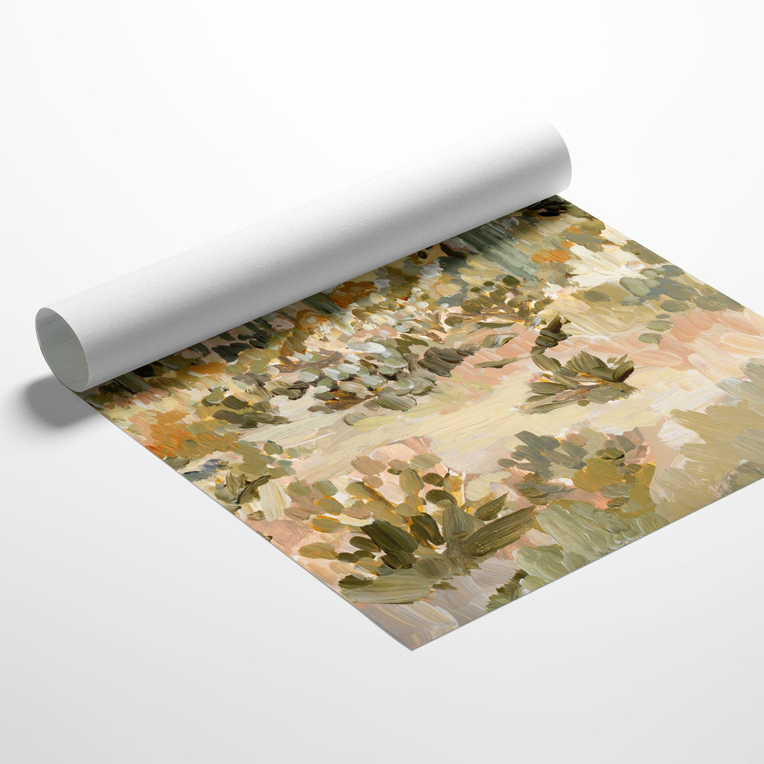 Cholla painting rolled canvas, desert landscape art