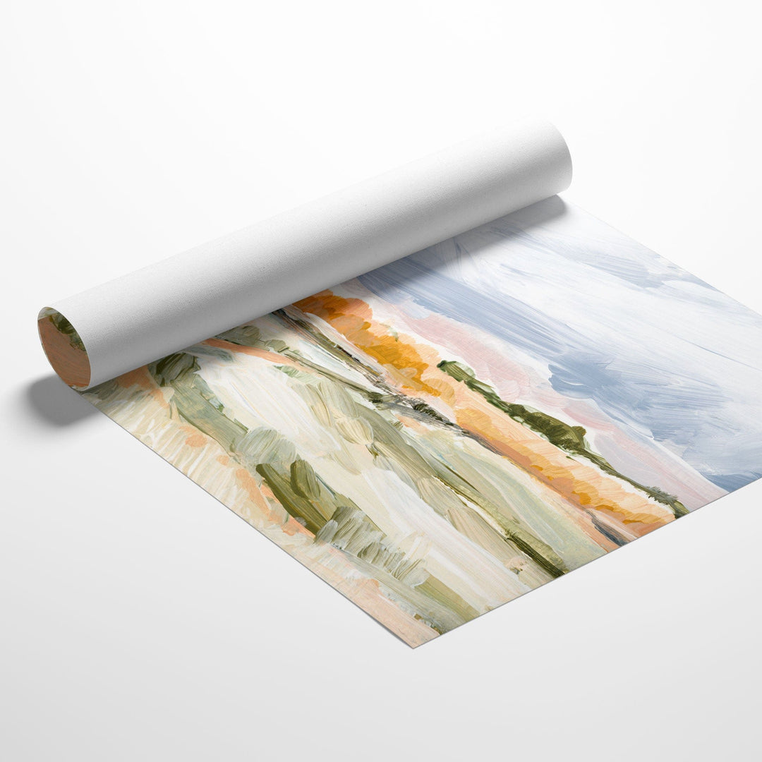 Cloudy Cape rolled canvas art print