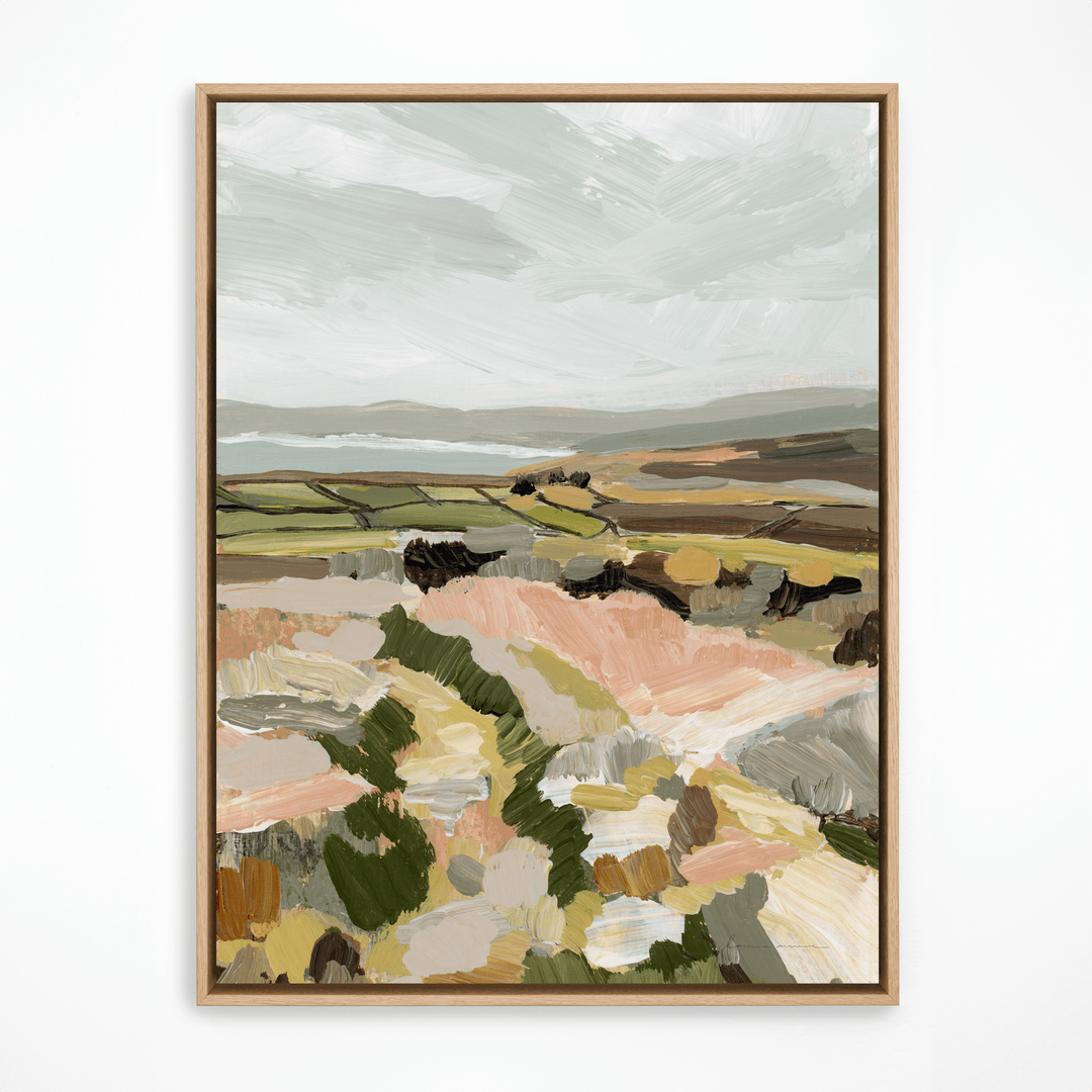 Cornwall landscape painting in natural frame