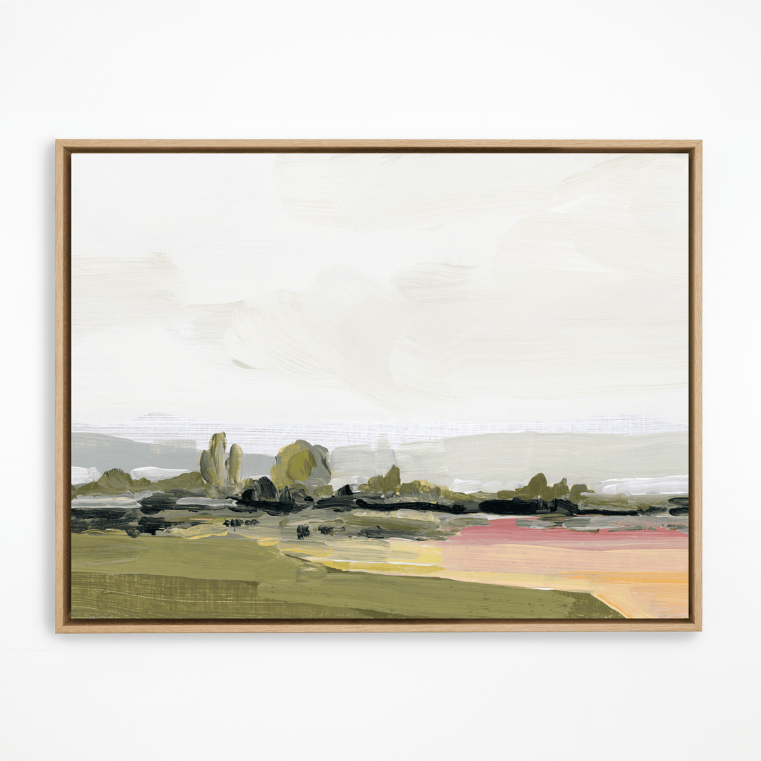 Costa Brava countryside painting in natural frame