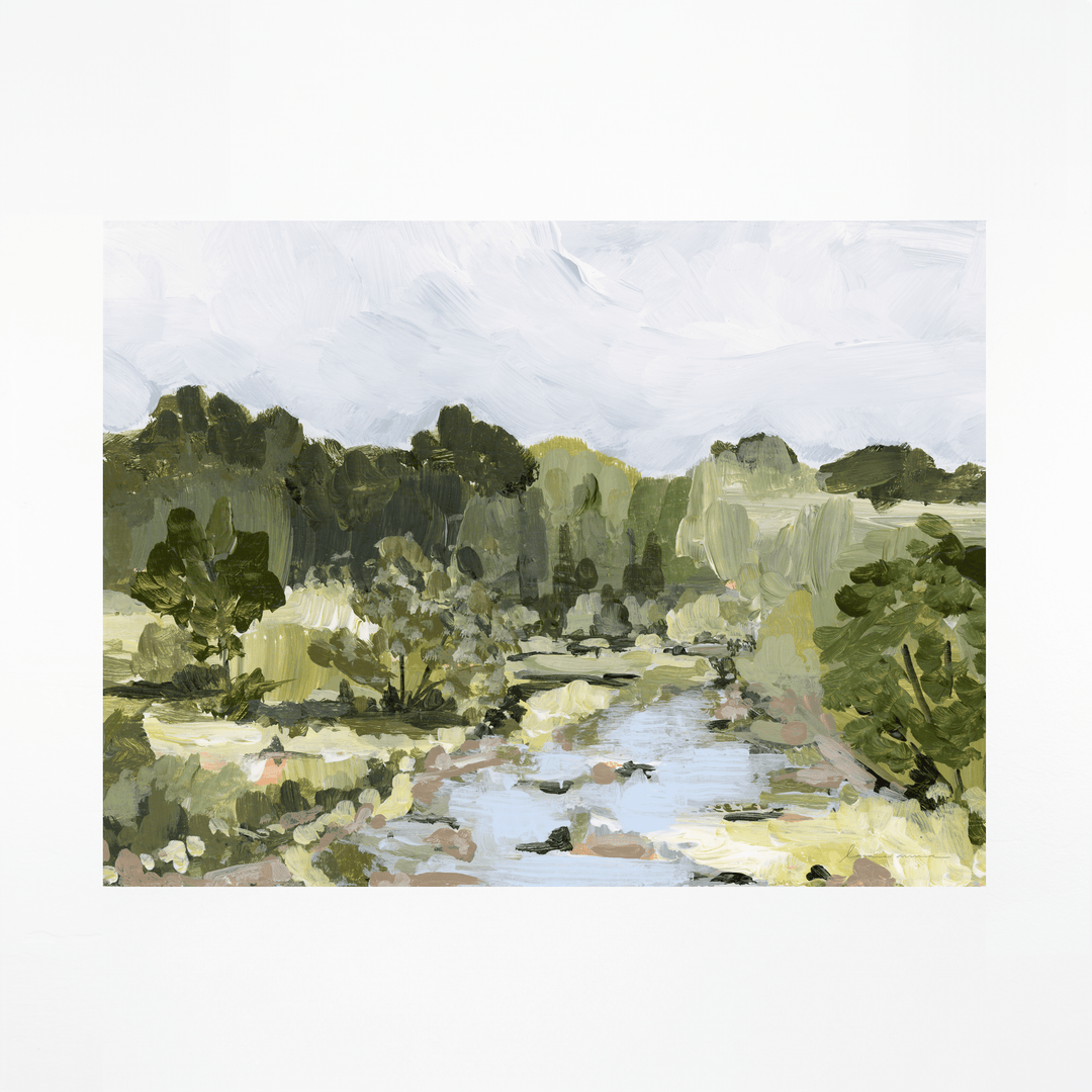 Countryside creek painting print