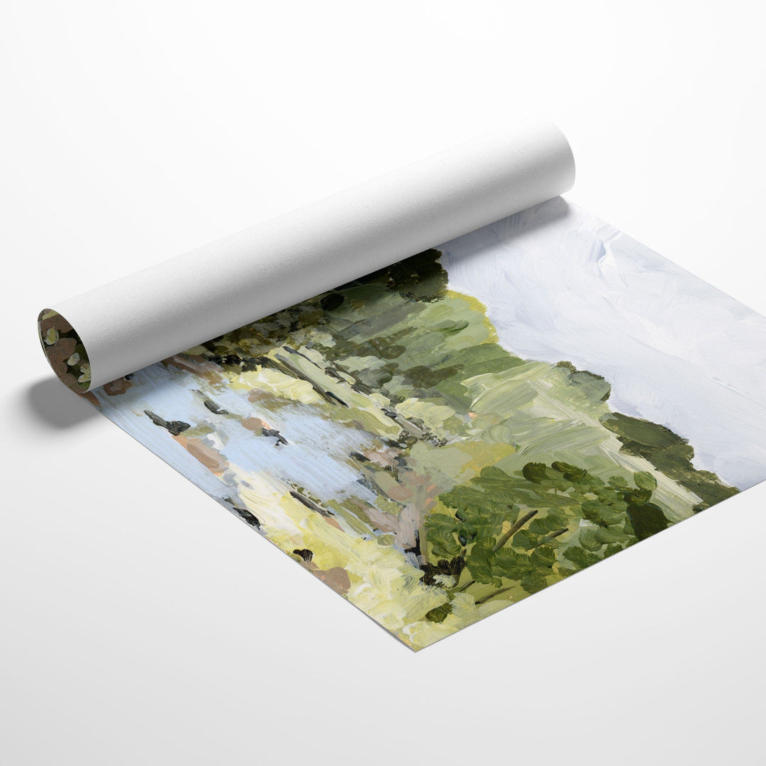 Countryside creek painting on rolled canvas