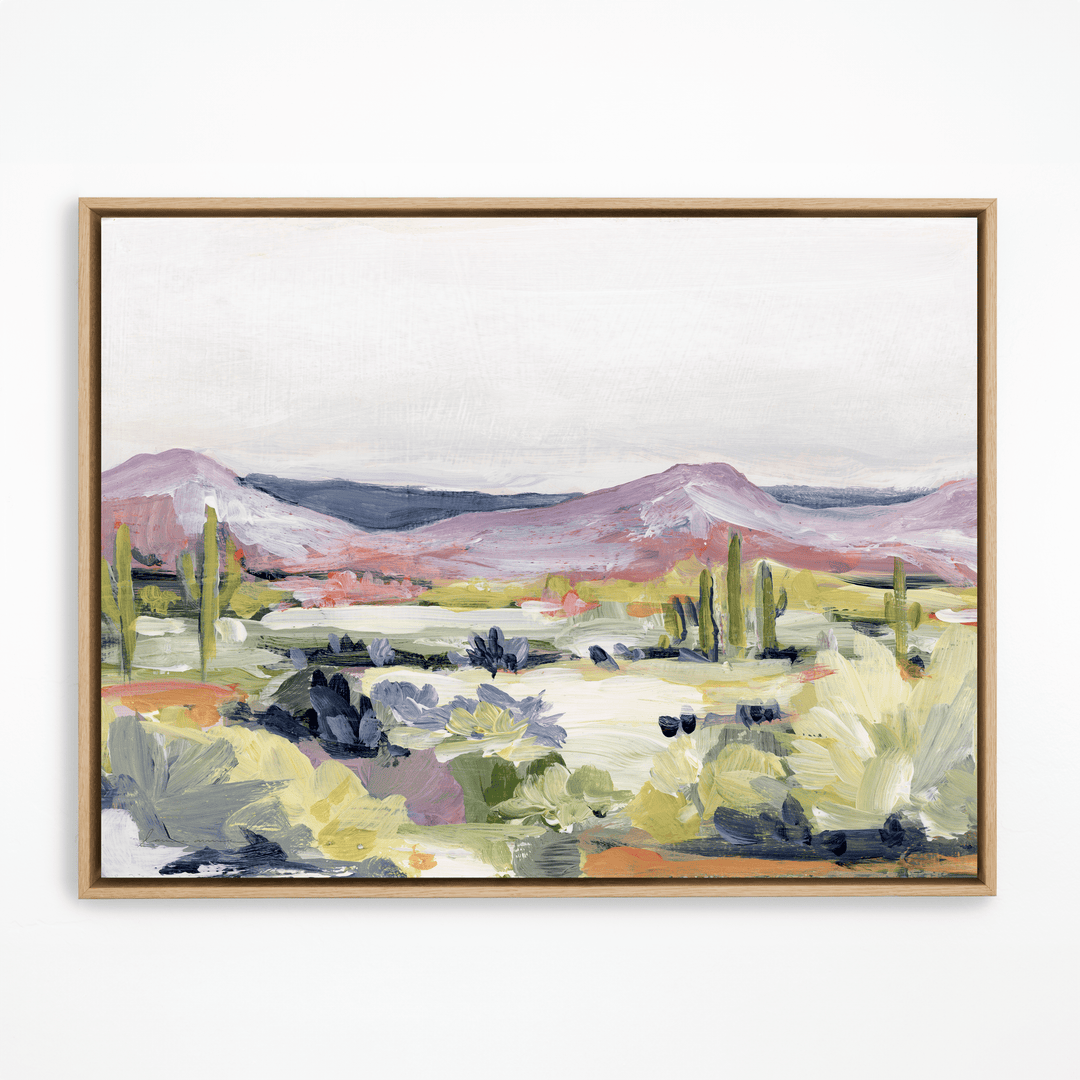 Desert flora painting in natural frame