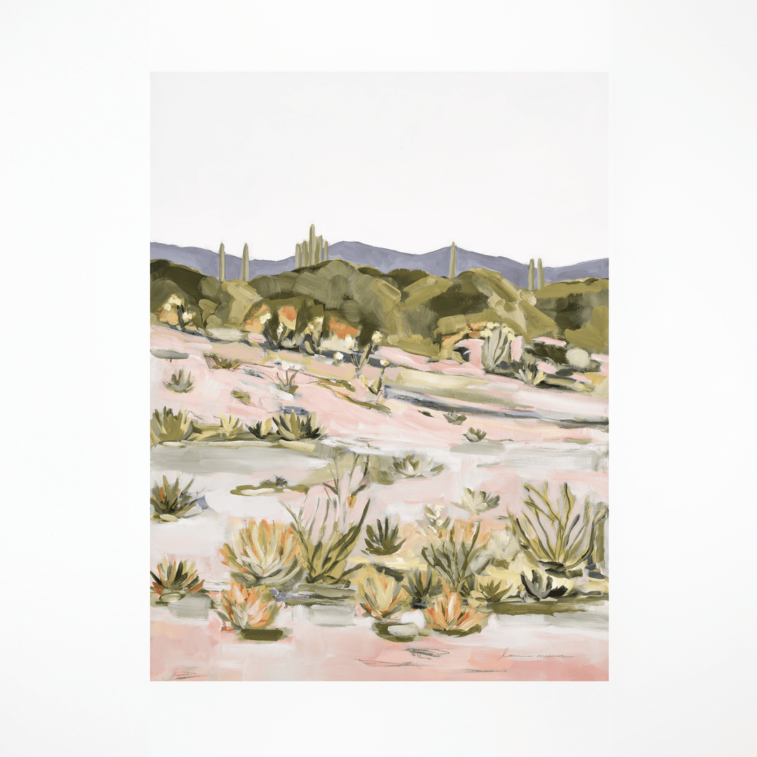 watercolor painting of desert landscape.