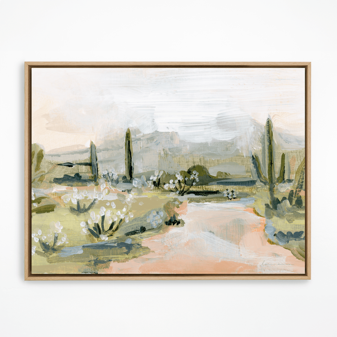 Desert rain natural framed art print of desert landscape.