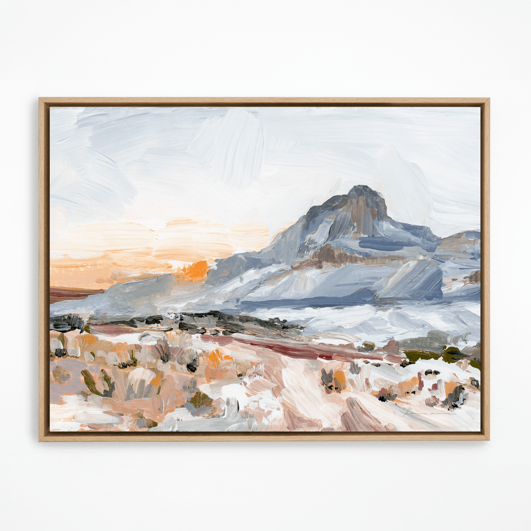 Natural framed mountain painting