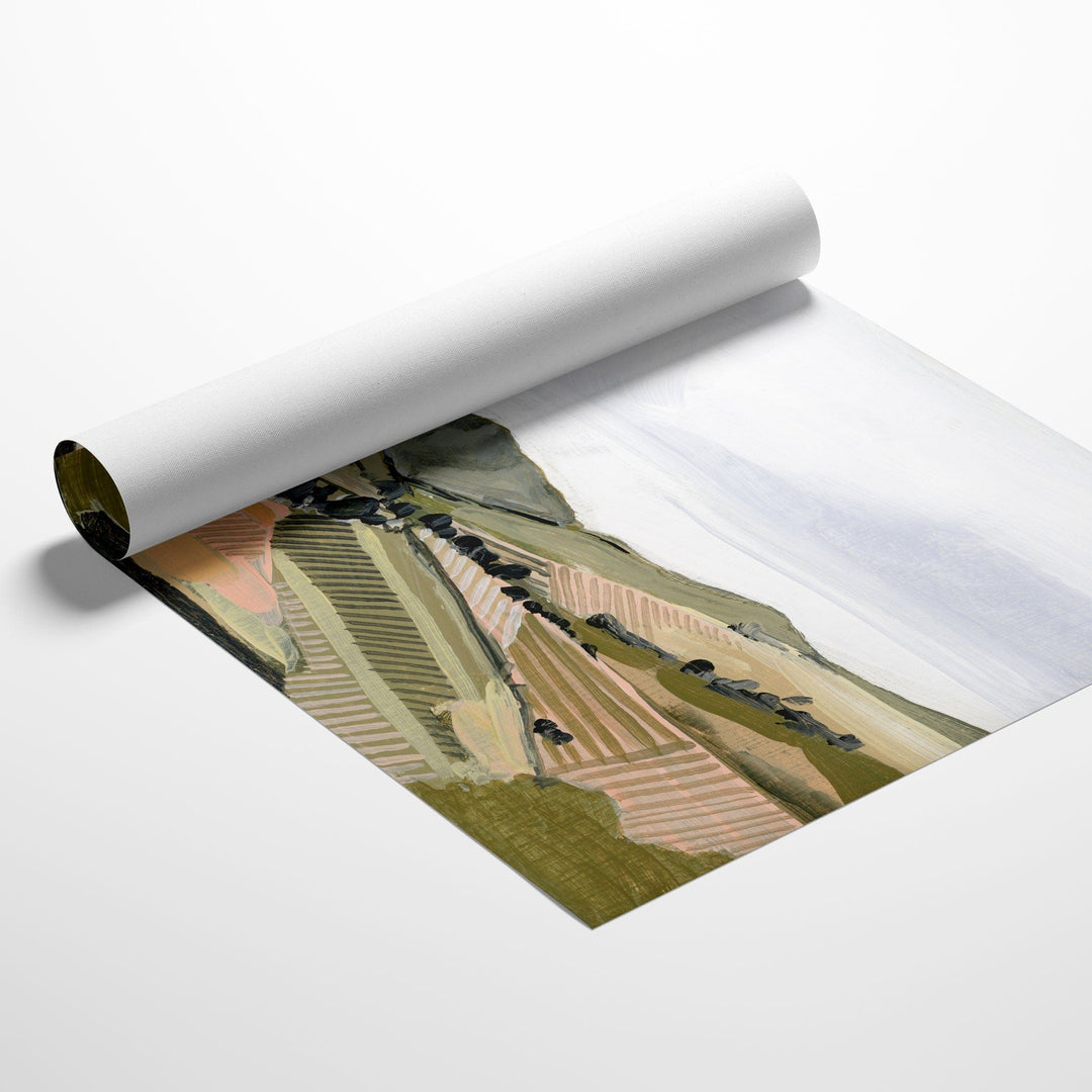 Rolled canvas print of abstract fields