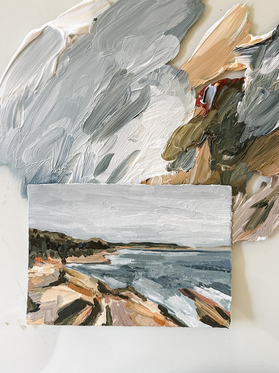 Coastal landscape painting with palette - IMG_1438_1