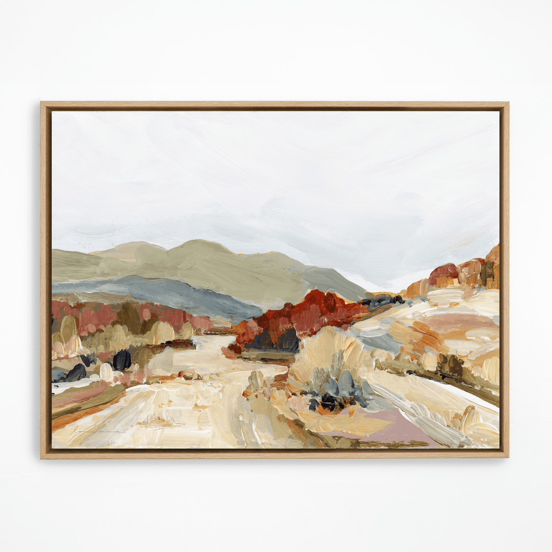 JT Riverbed natural frame painting of a landscape.