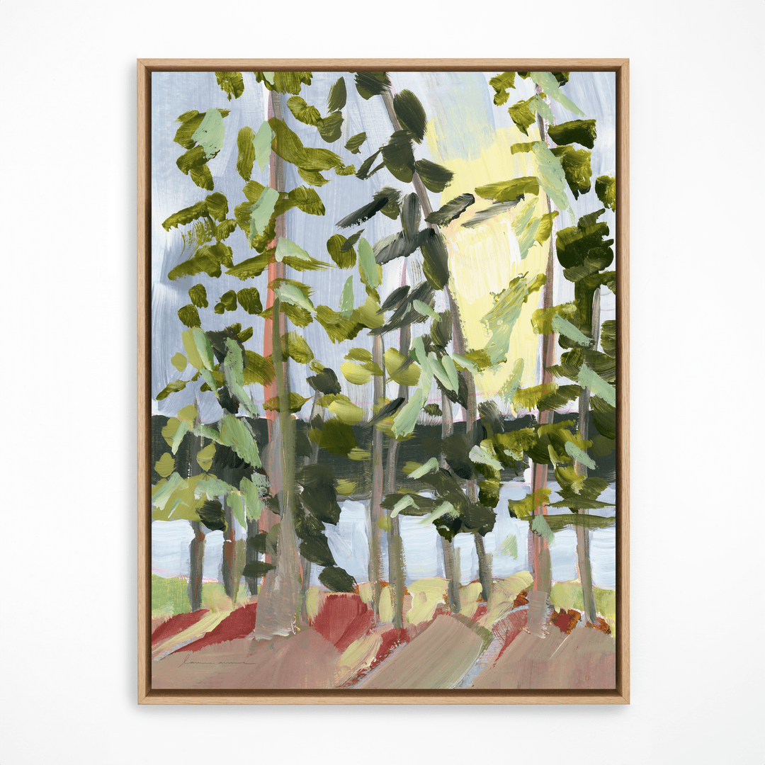 Lake Martin trees painting with a natural frame