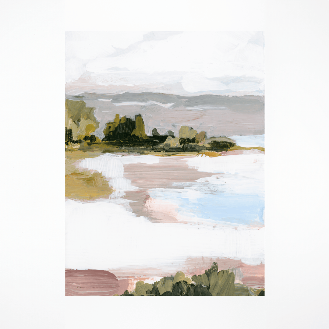 Lost Beach print art, abstract landscape painting.