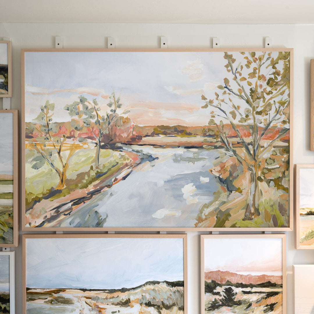 Maine river landscape painting