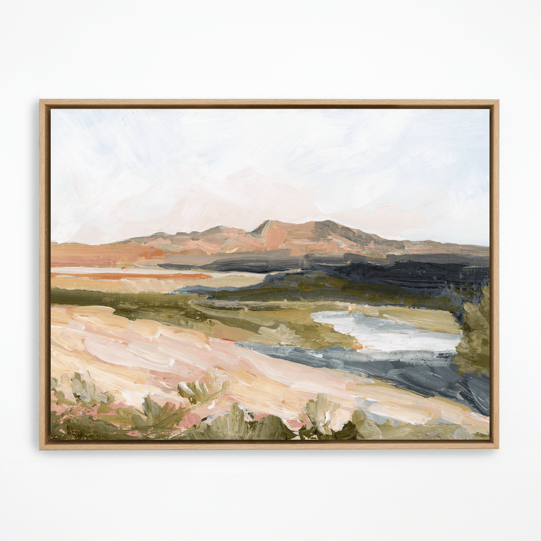 Mountain shadow landscape painting in natural frame