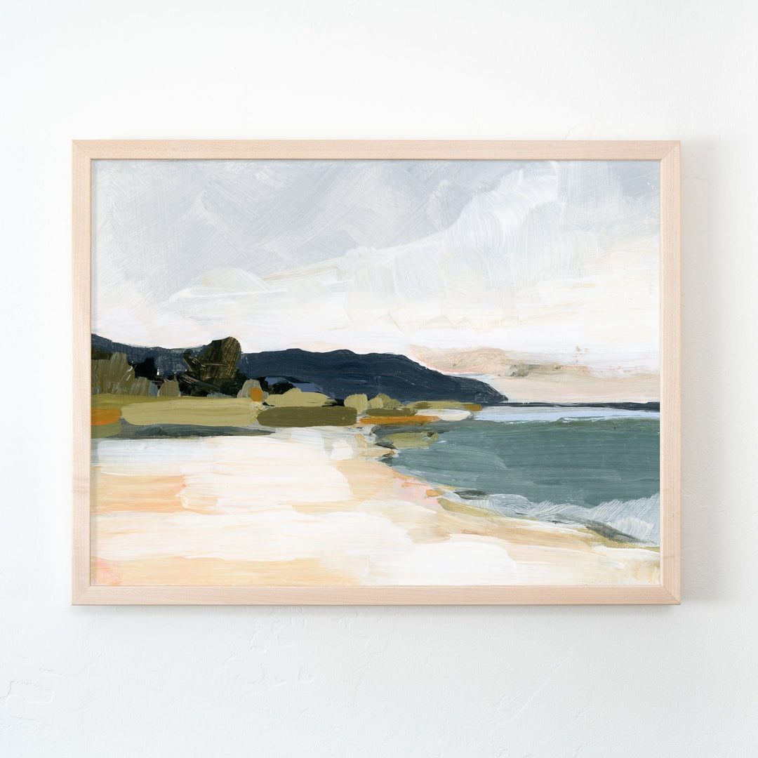 North Shore abstract landscape painting in a frame