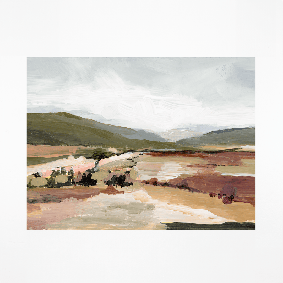 Olive Hills print - abstract landscape painting