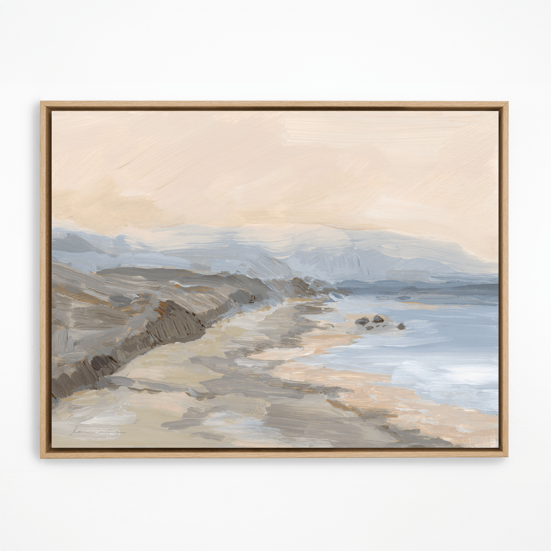 Oregon Coast landscape painting in natural frame