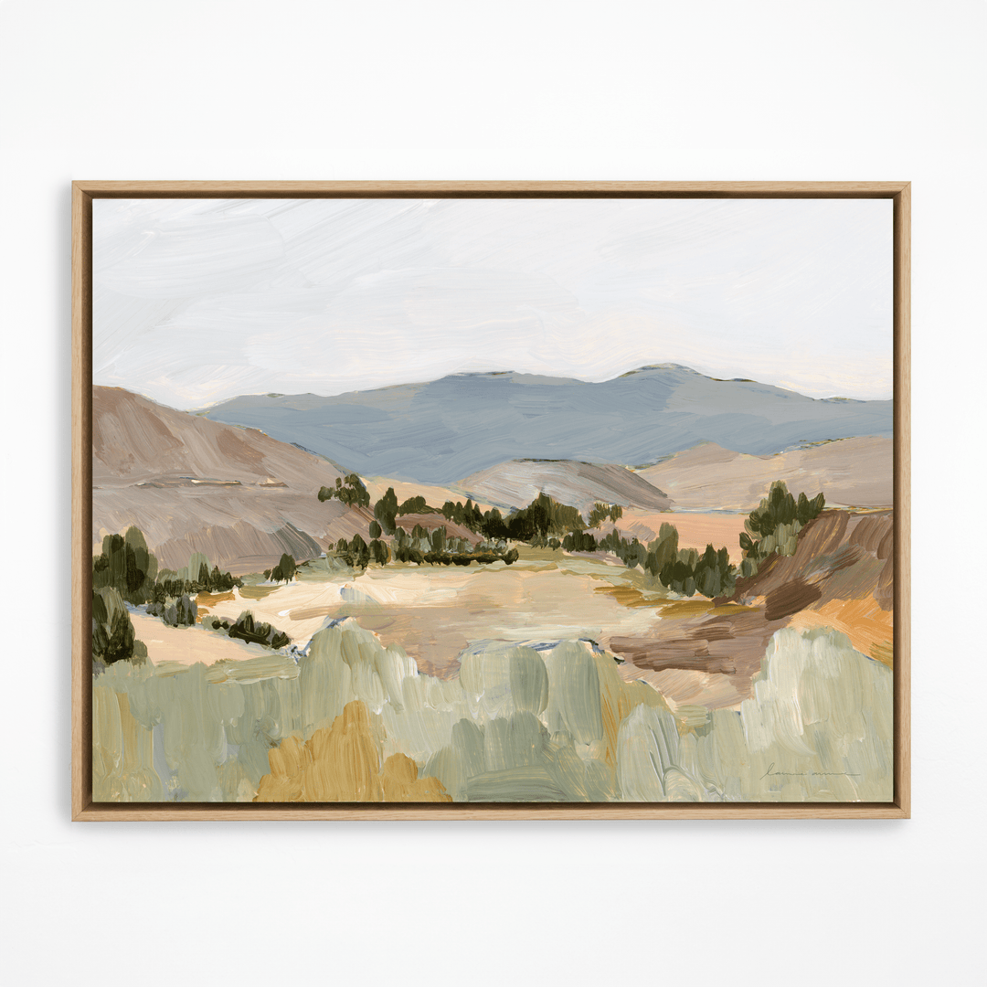 Oregon Hills landscape painting in natural frame