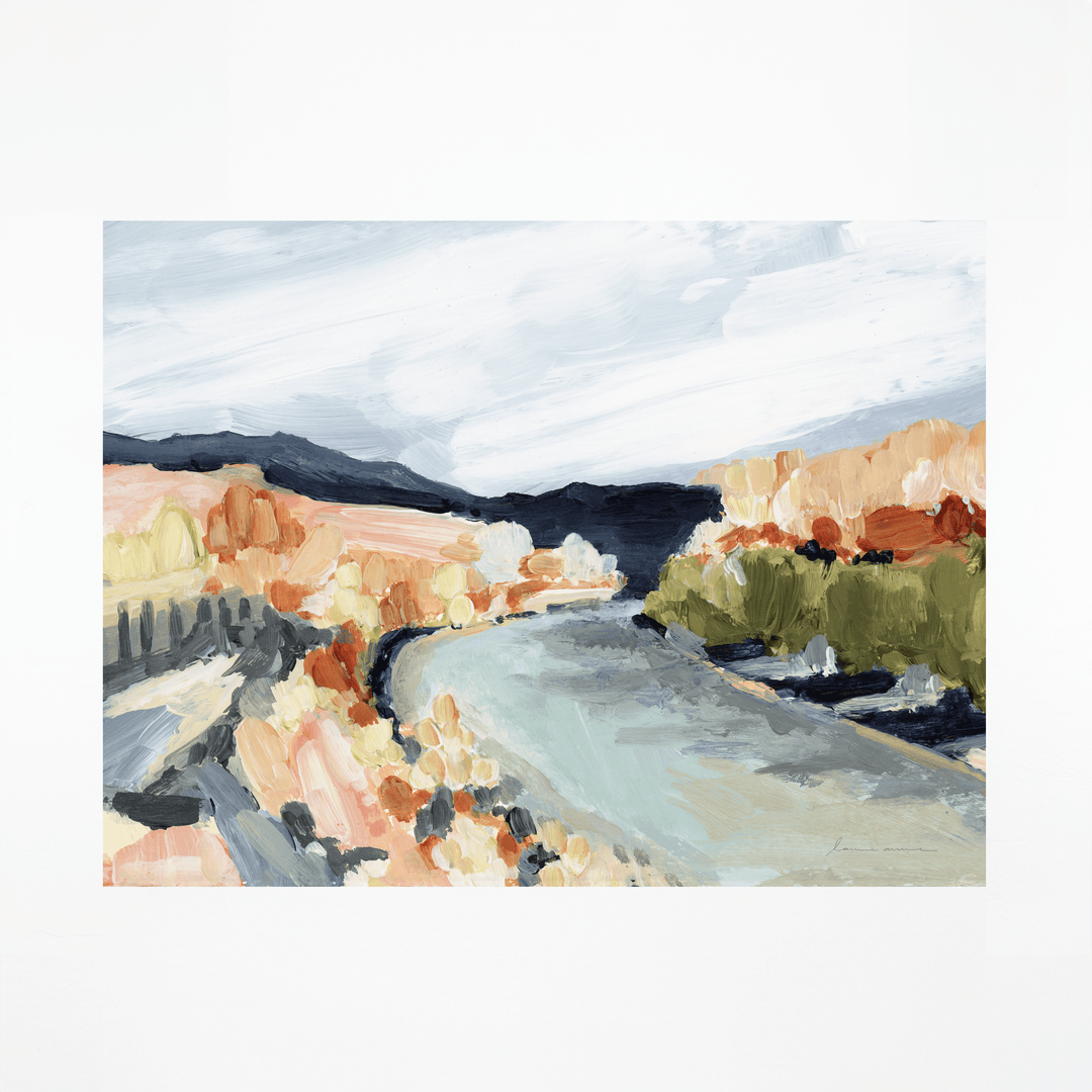 abstract landscape with river