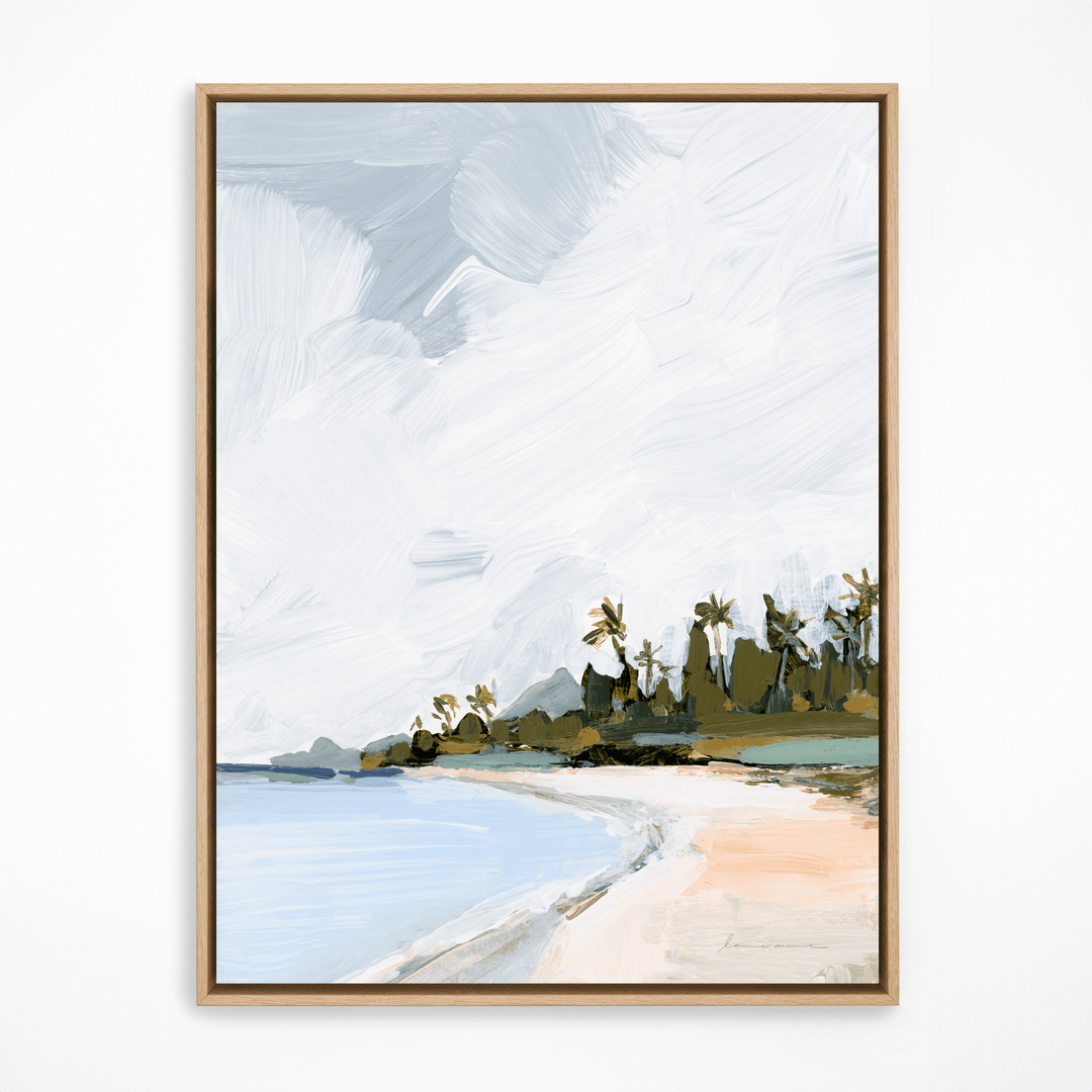 Palm Island natural frame artwork of beach scene