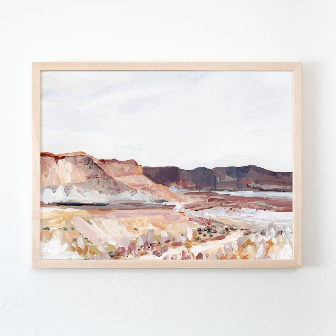 Plateau landscape painting in a frame