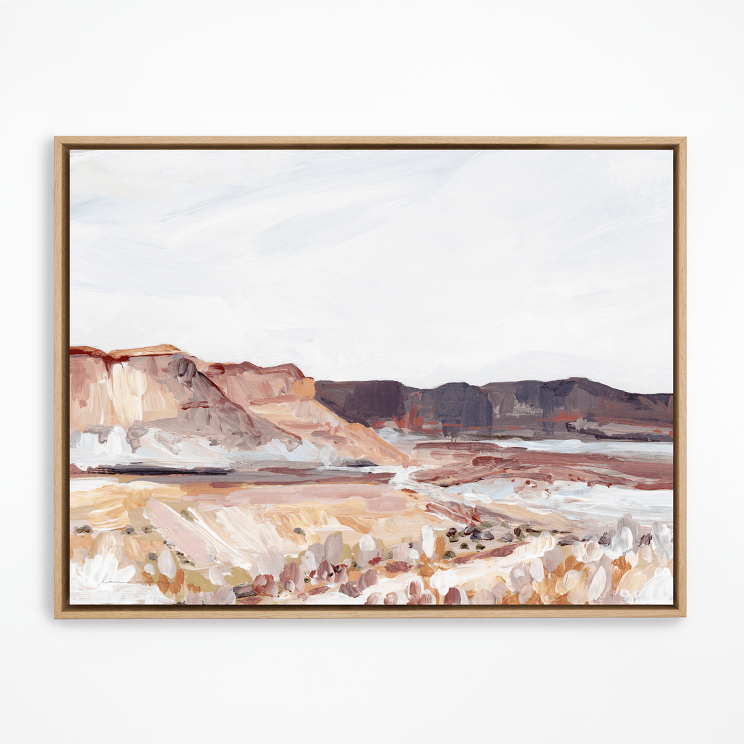 Plateau natural frame painting of desert landscape.