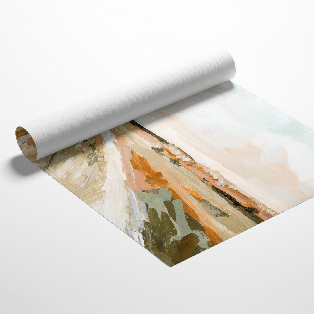 Rolled canvas art print with reeds design