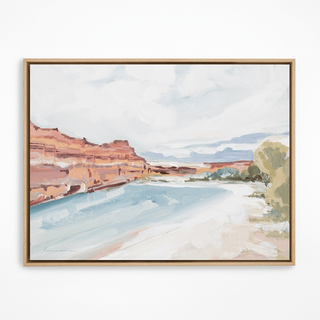 River Canyon painting in a natural frame