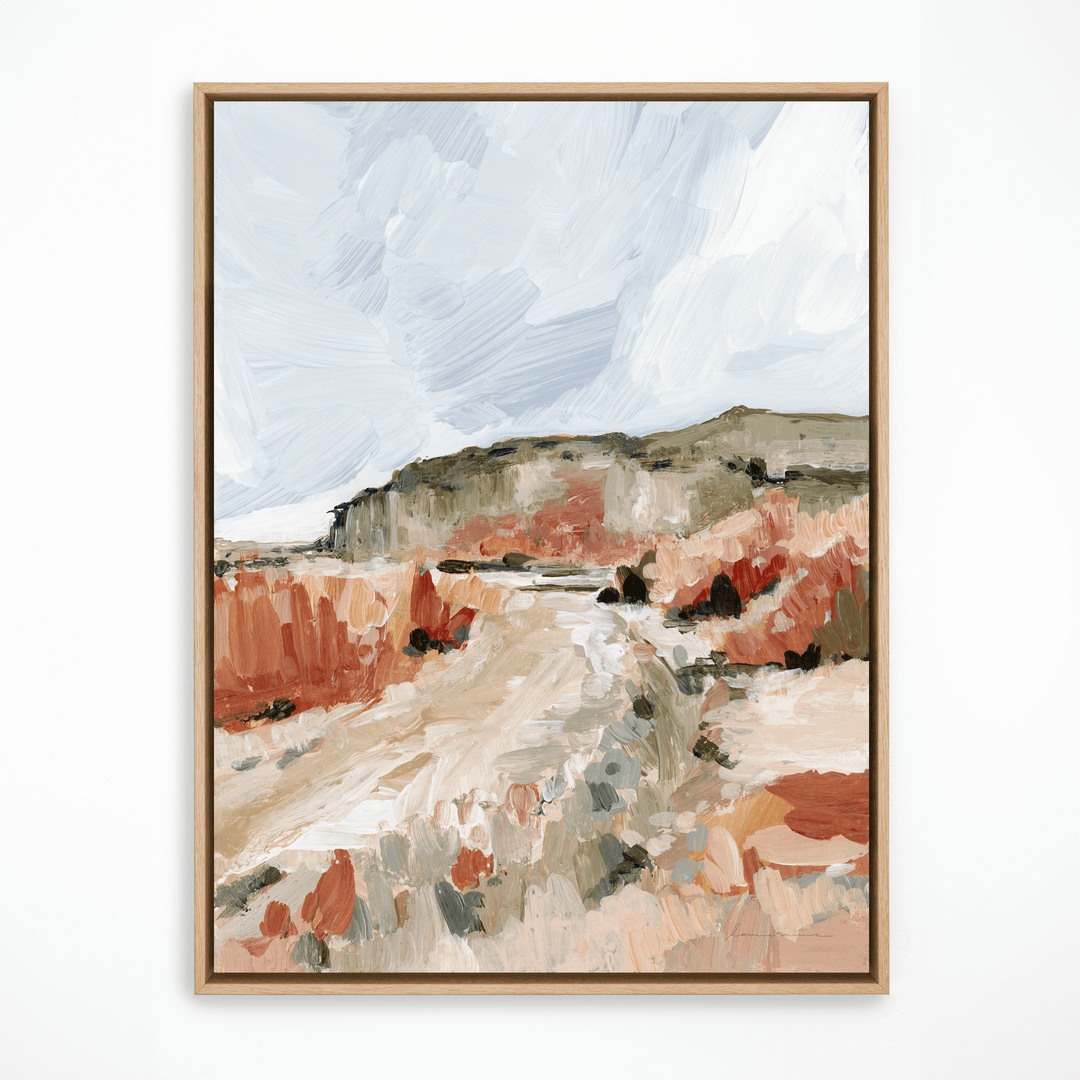 Rock Creek landscape painting in natural frame