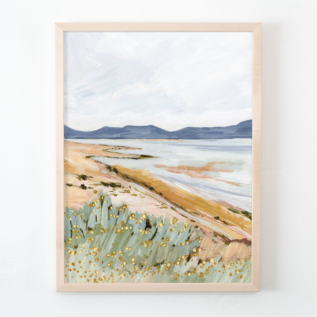 Salt basin landscape painting in a frame