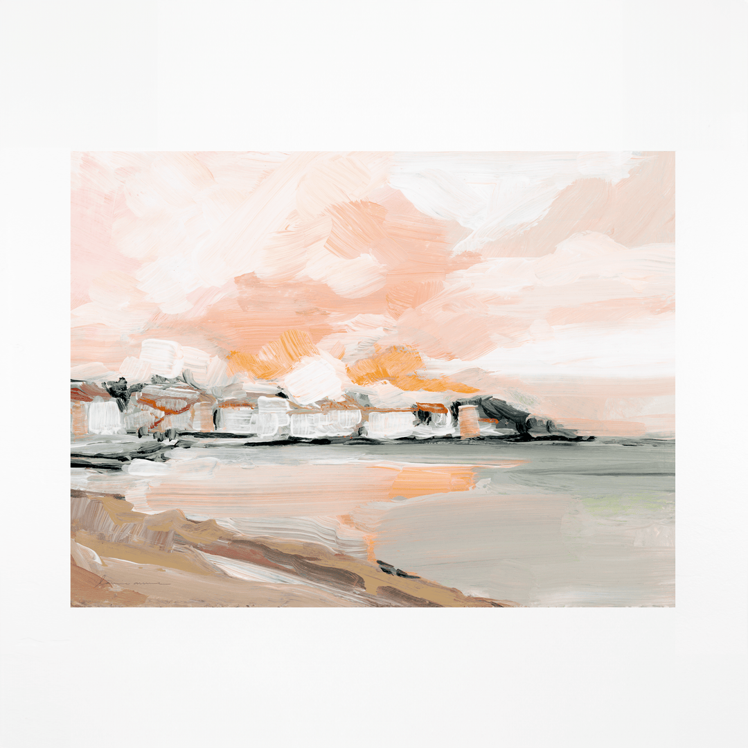 Sunrise print of coastal scene
