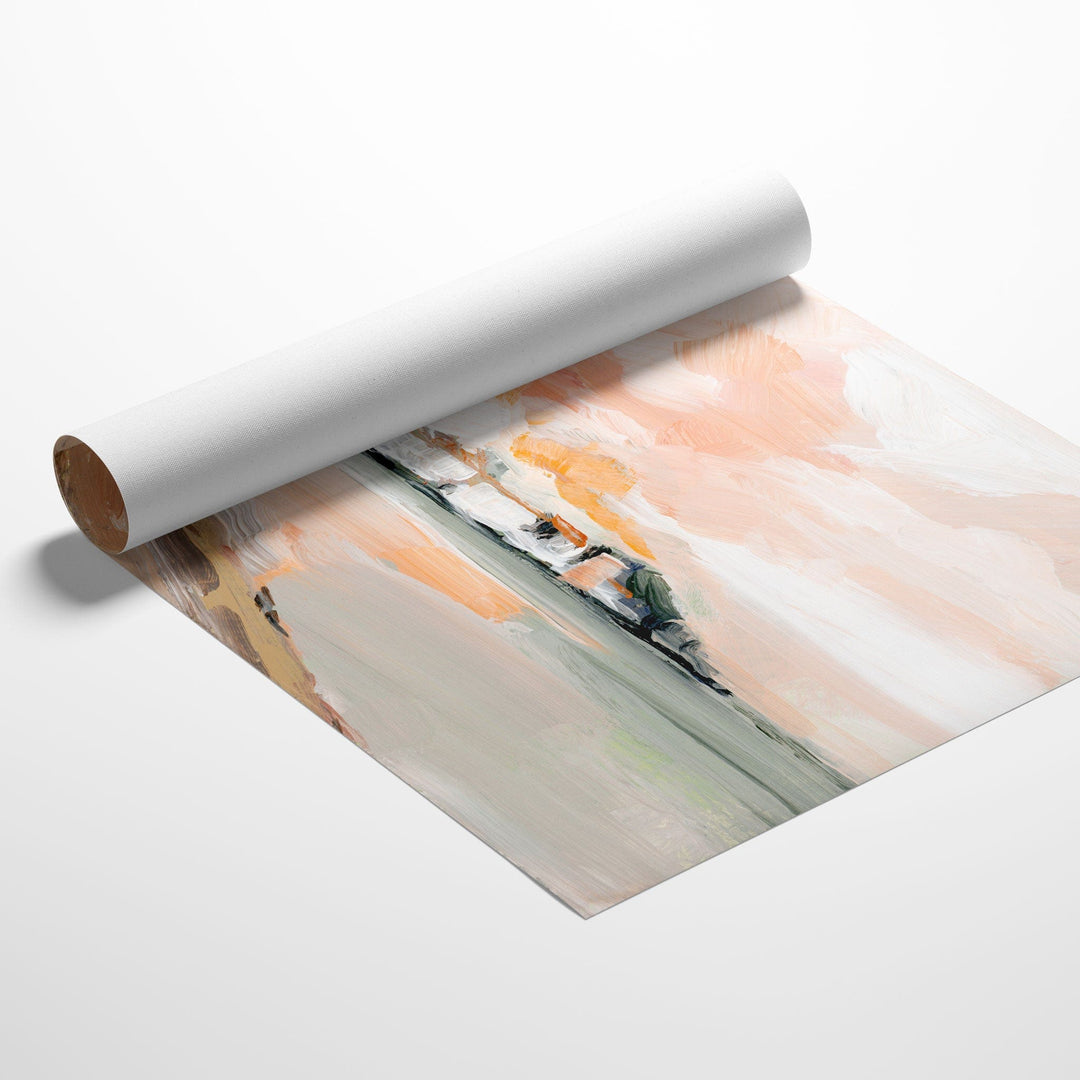 Sunrise abstract art rolled canvas