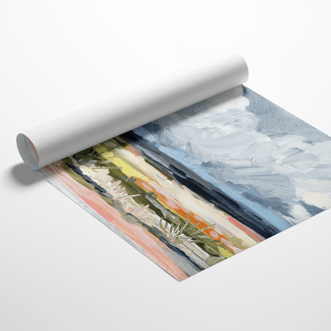 Super Bloom canvas print, abstract landscape art