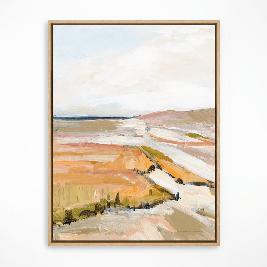Tidal flats landscape painting in natural frame