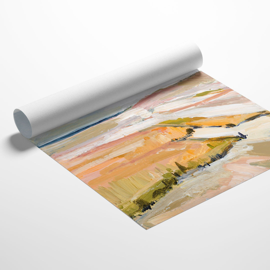 Tidal Flats rolled canvas art print, abstract landscape
