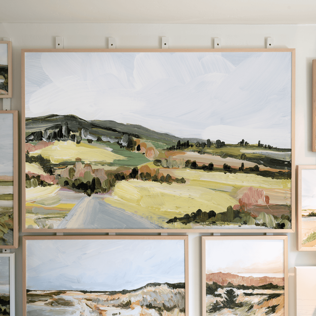 Tuscany landscape painting in a frame