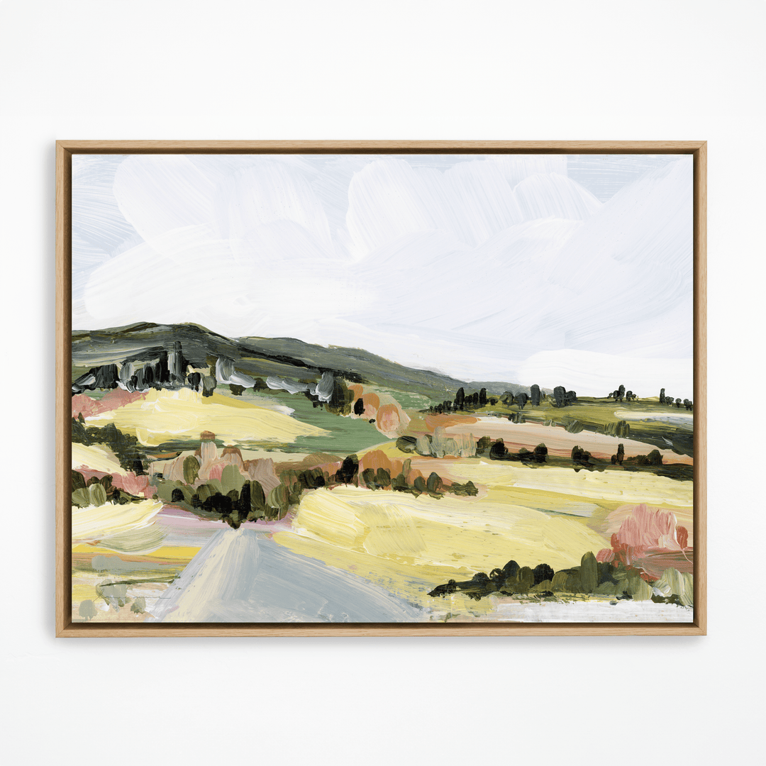 Tuscany landscape painting in natural frame