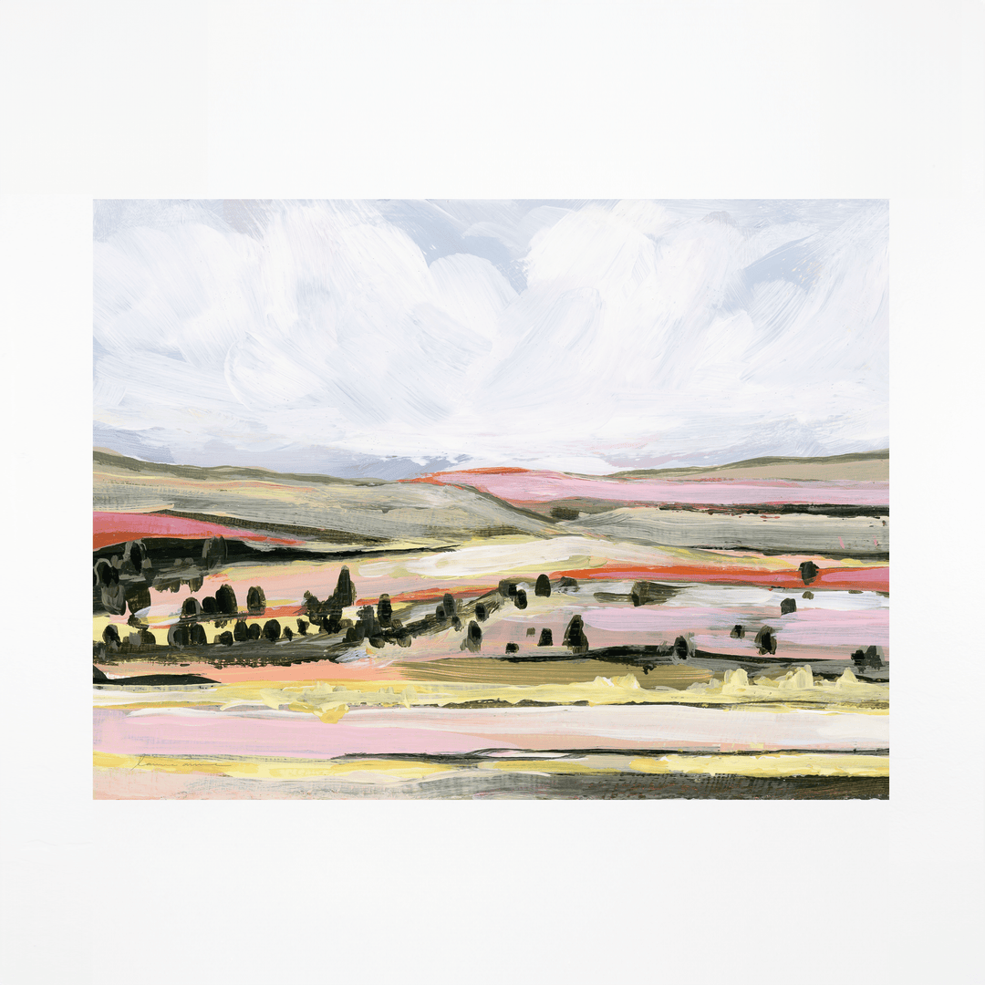 Yellow Hills print - abstract landscape painting