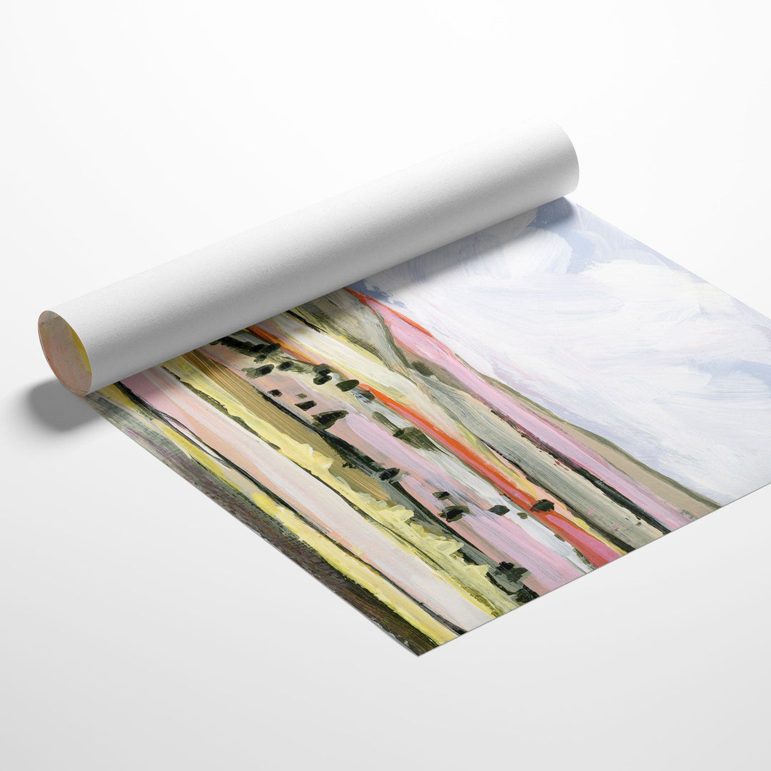 Yellow Hills rolled canvas abstract art
