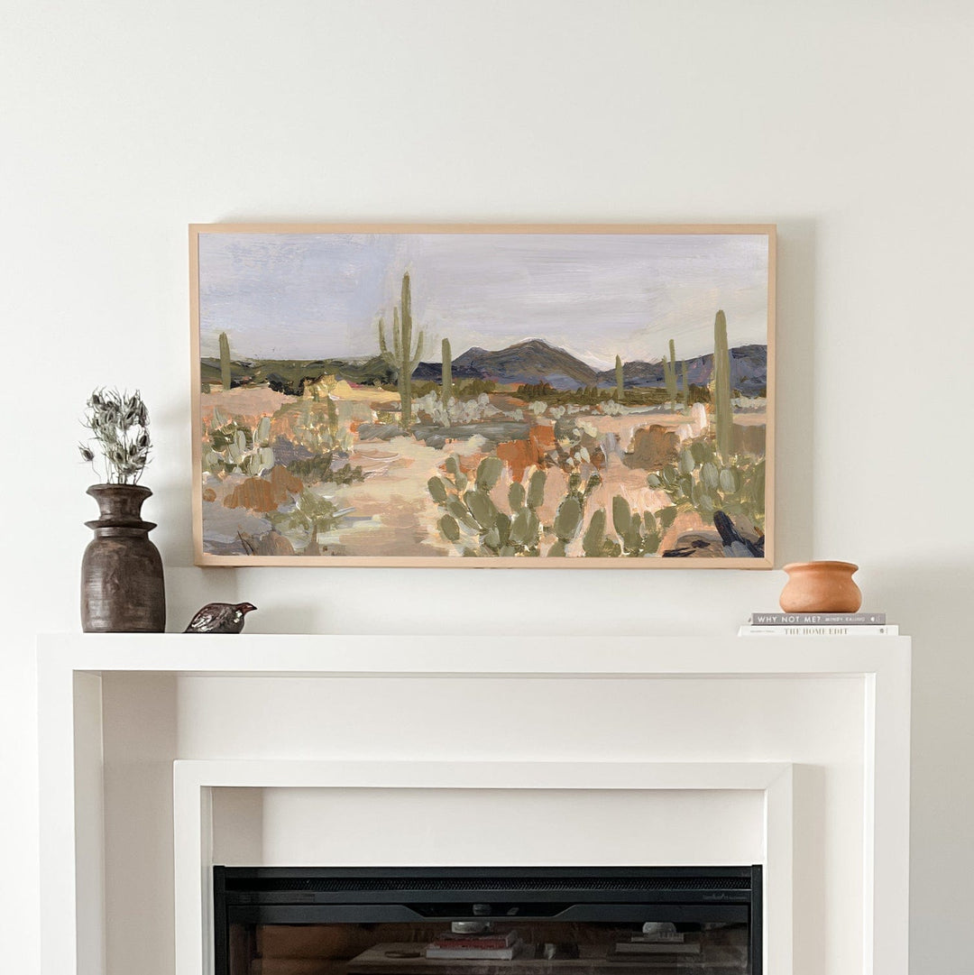 Twilight desert landscape painting
