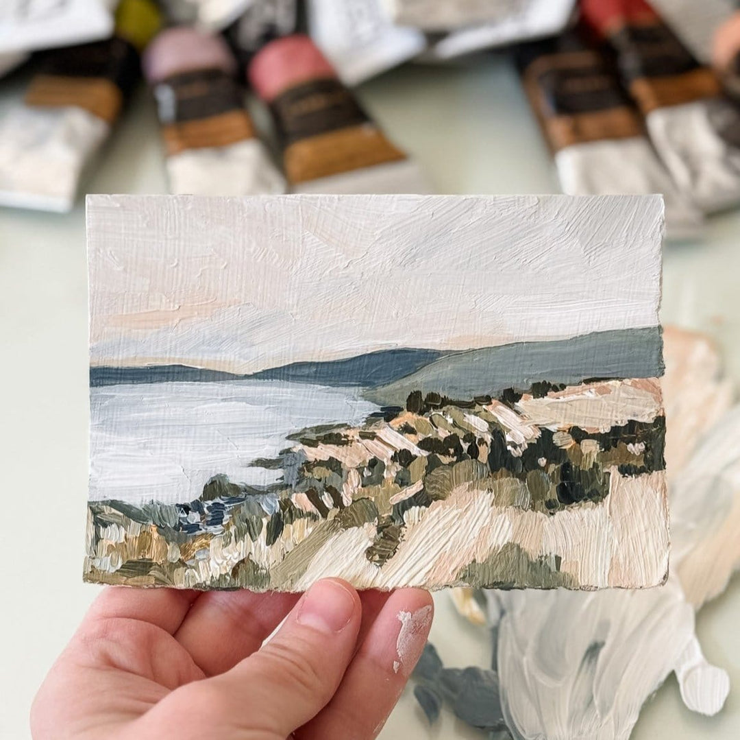 Windy coast landscape painting