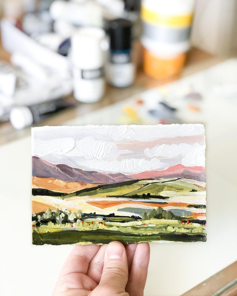 Landscape painting held, IMG_2859